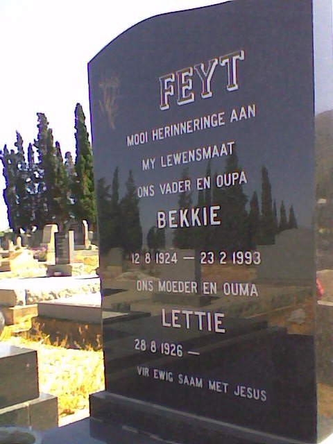 FEYT Bekkie 1924-1993 &amp; Lettie 1926-