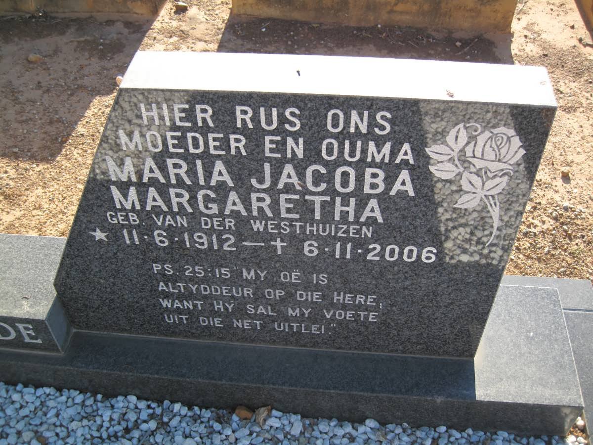 GOEDE  Maria Jacoba Margaretha, de nee VAN DER WESTHUIZEN 1912-2006