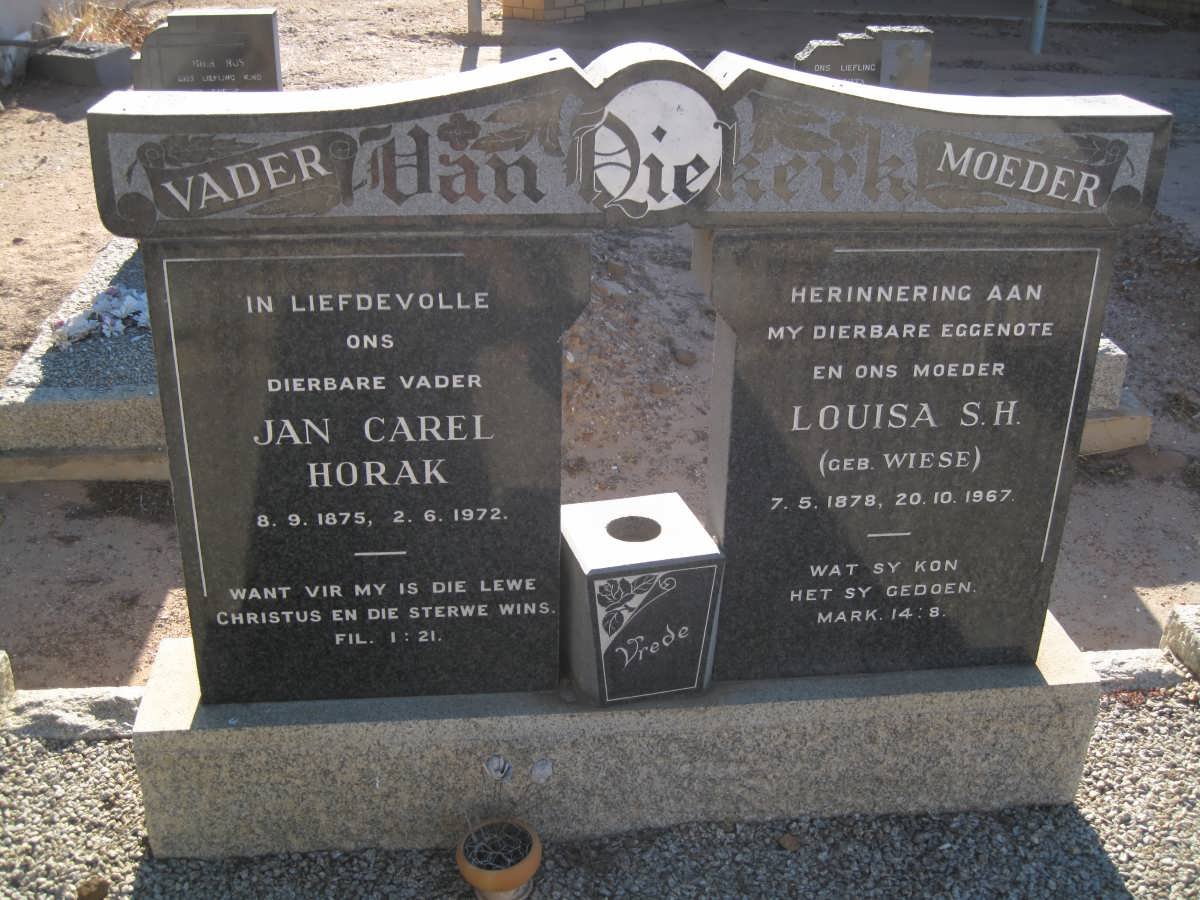 HORAK Jan Carel 1875-1972 &amp; Louisa S.H. WIESE 1878-1967