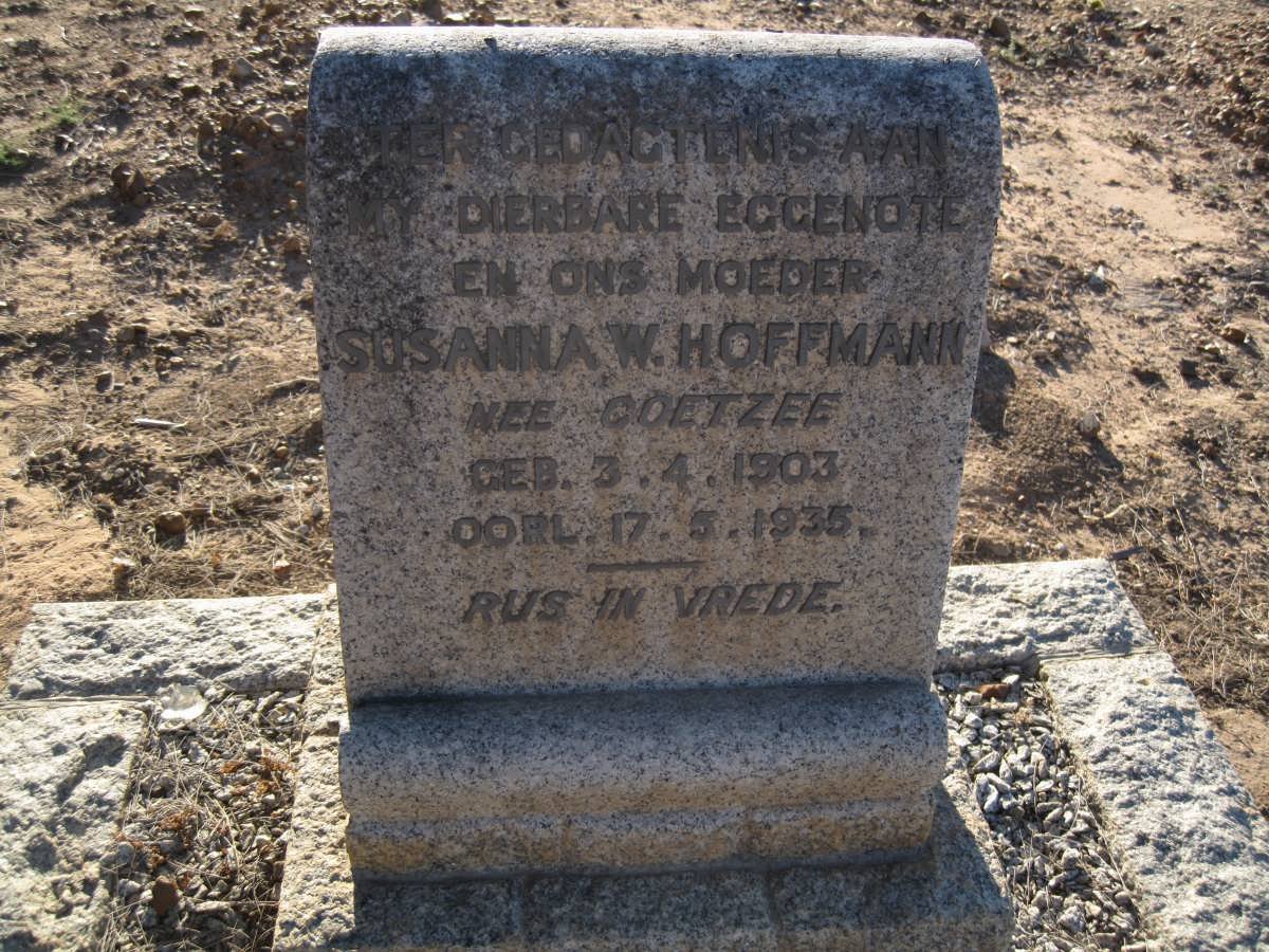 HOFFMAN Susanna W. nee COETZEE 1903-1935