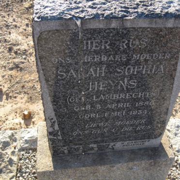 HEYNS Sarah Sophia nee LAMBRECHTS 1880-1934
