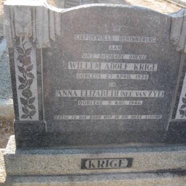 KRIGE Willem Adolf -1936 &amp; Anna Elizabeth VAN ZYL -1946