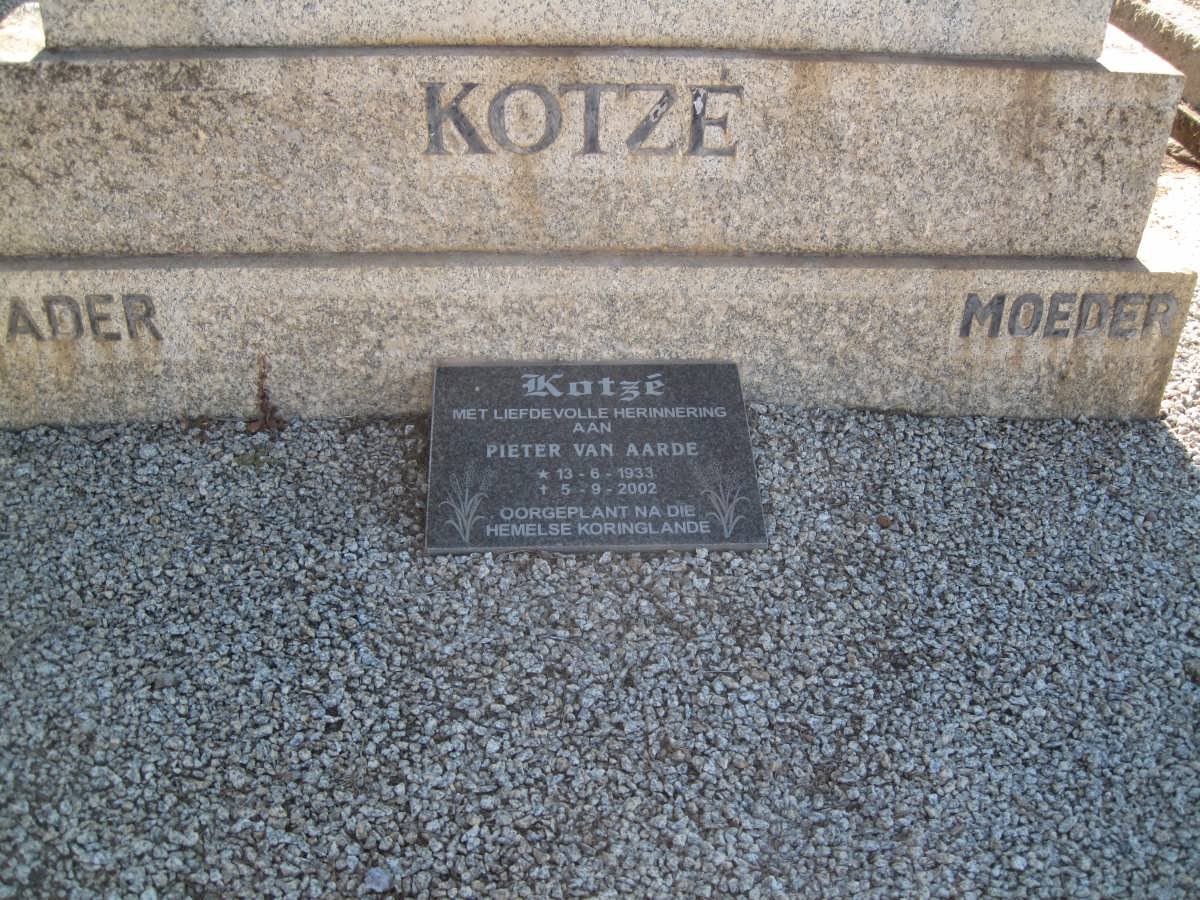 KOTZE Pieter van Aarde 1933-2002