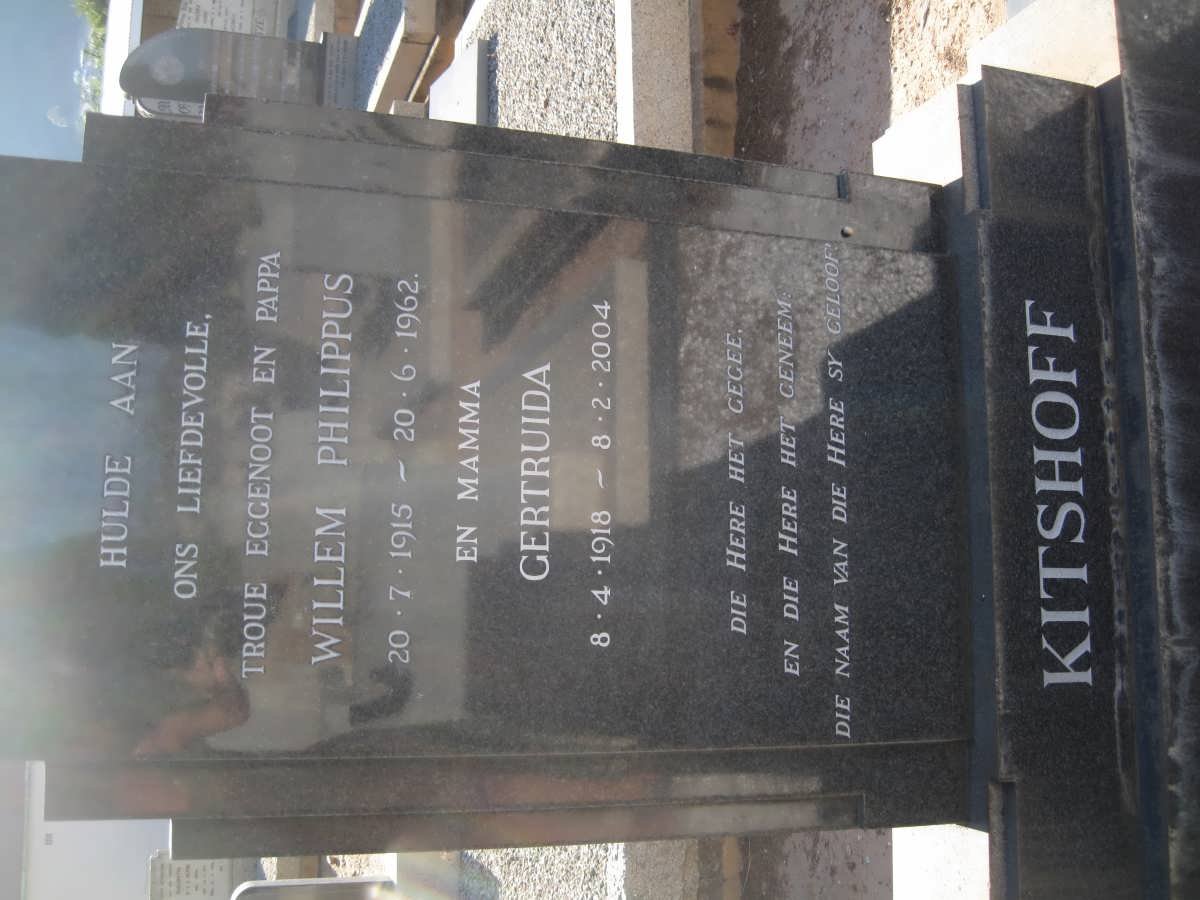 KITSHOFF Wilem Philippus 1915-1962 &amp; Gertruida 1918-2004