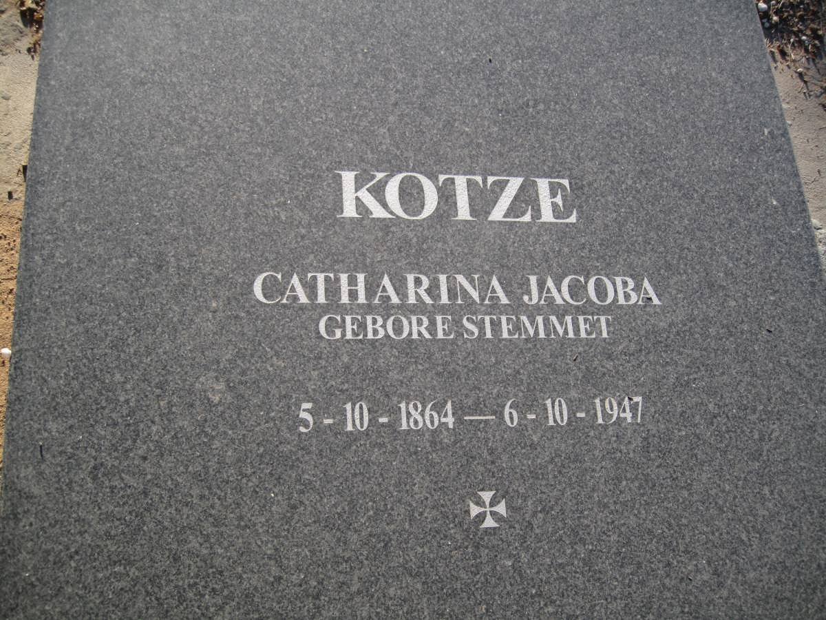 KOTZE Catharina Jacoba nee STEMMET 1864-1947