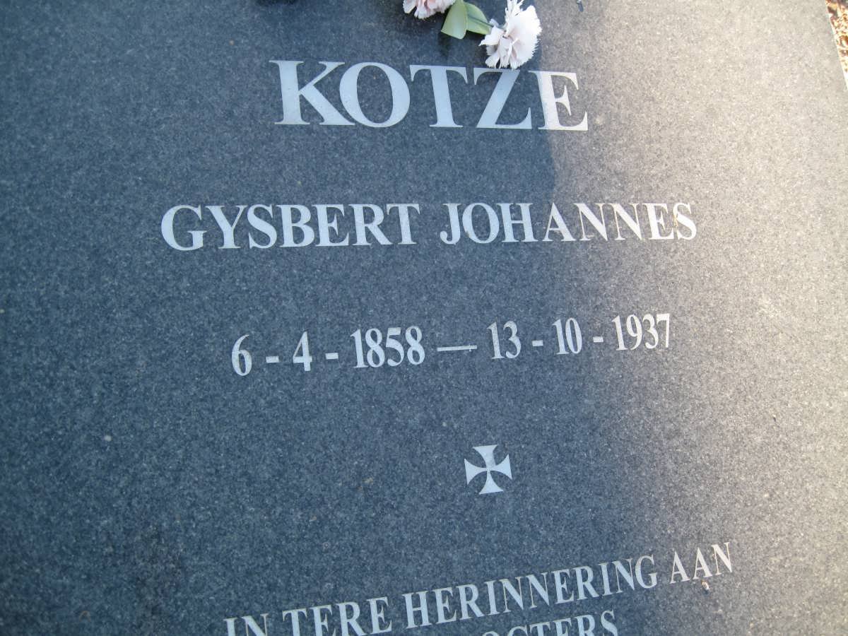 KOTZE Gysbert Johannes 1858-1937