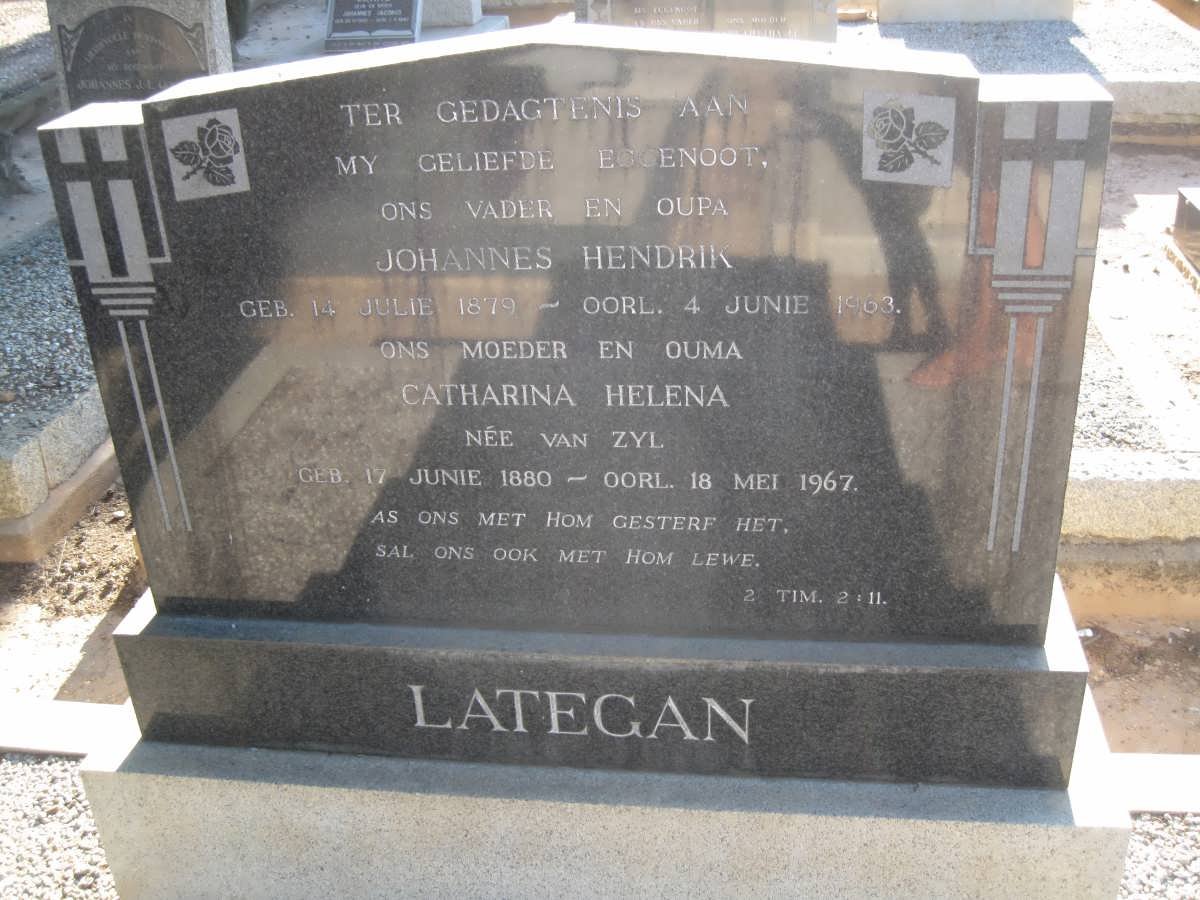 LATEGAN Johannes Hendrik 1879-1963 &amp; Catharina Helena VAN ZYL 1880-1967