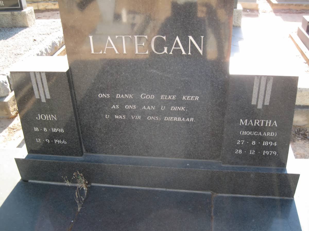LATEGAN John 1898-1966 &amp; Martha HOUGAARD 1894-1979
