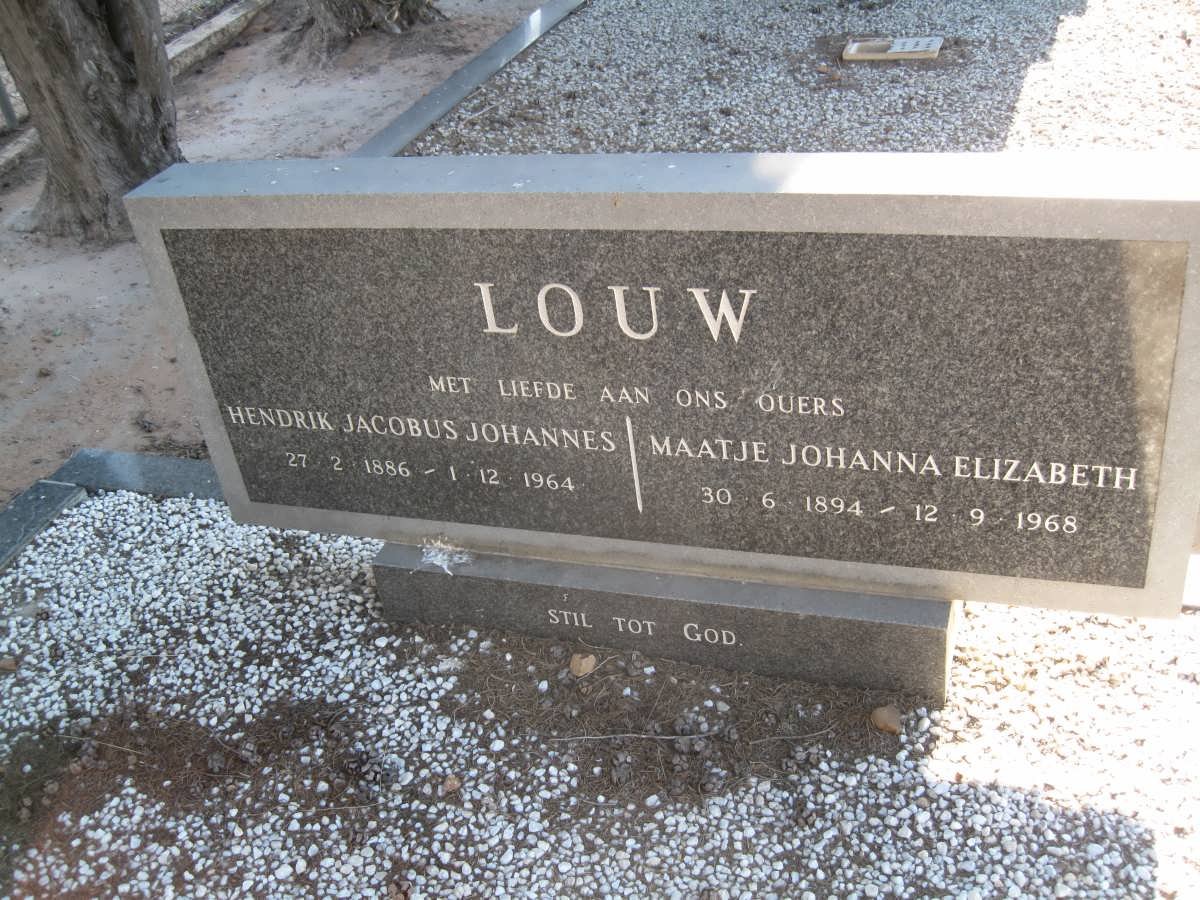 LOUW Hendrik Jacobus Johannes 1886-1964 &amp; Maatje Johanna Elizabeth 1894-1968