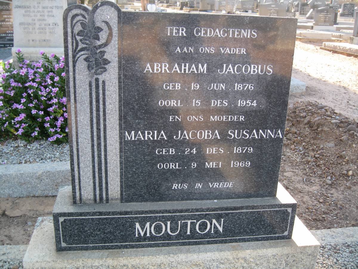 MOUTON Abraham Jacobus 1876-1954 &amp; Maria Jacoba Susanna 1879-1969