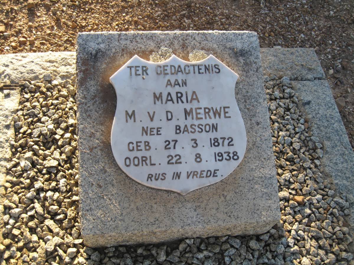 MERWE Maria M., v.d. nee BASSON 1872-1938