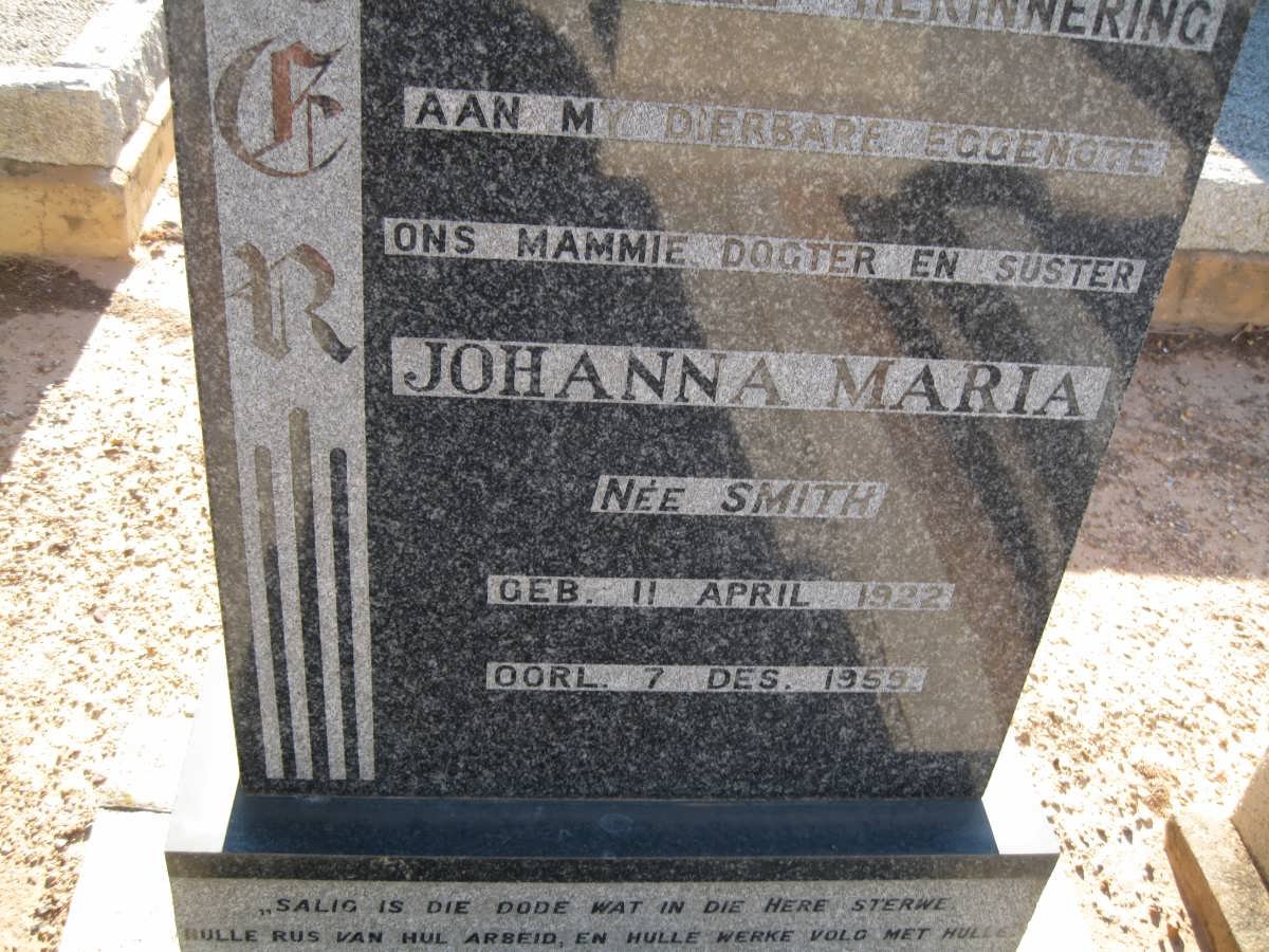 MEYER Johanna Maria  nee SMITH 1922-1959