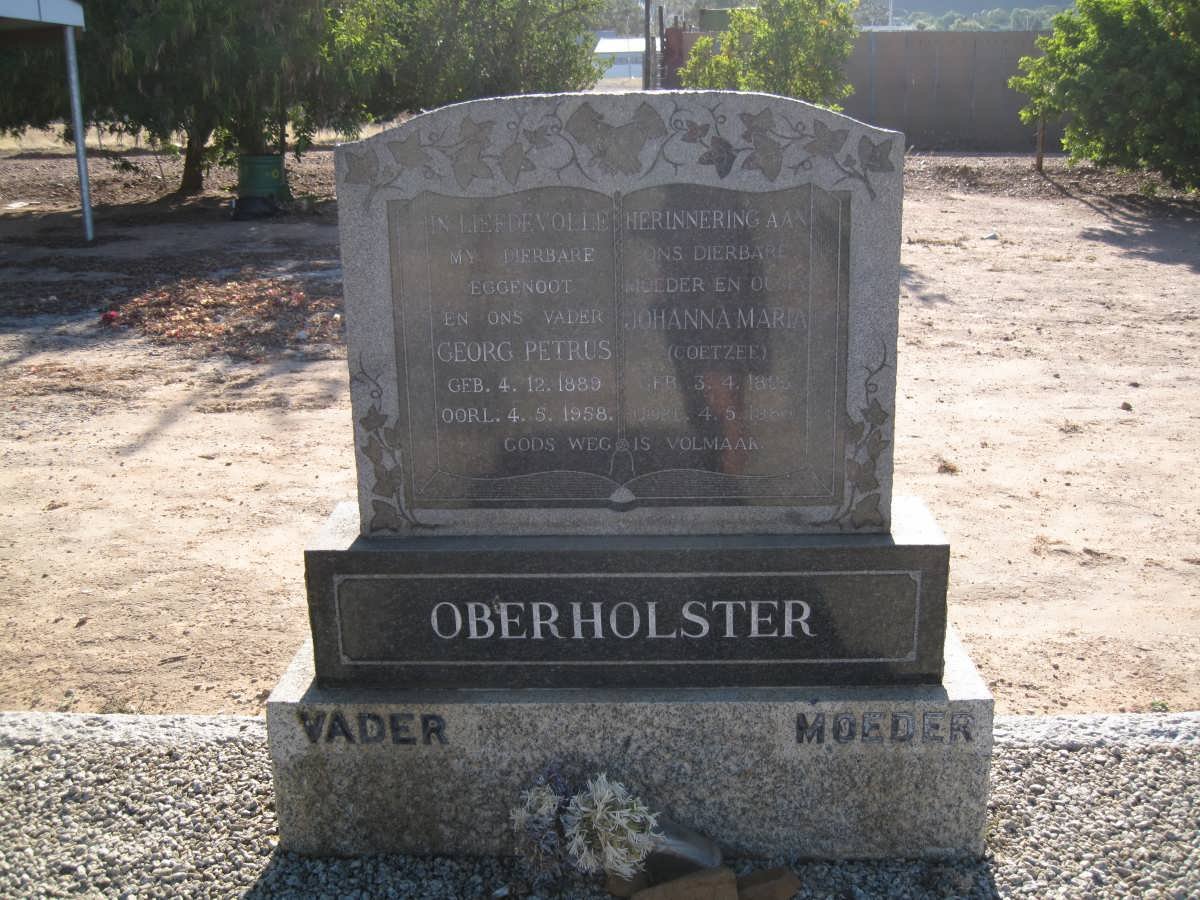OBERHOLSTER George Petrus 1889-1958 &amp; Johanna Maria COETZEE