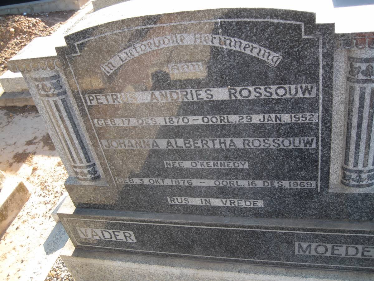 ROSSOUW Petrus Andries 1870-1952 &amp; Johanna Albertha O'KENNEDY 1876-1969