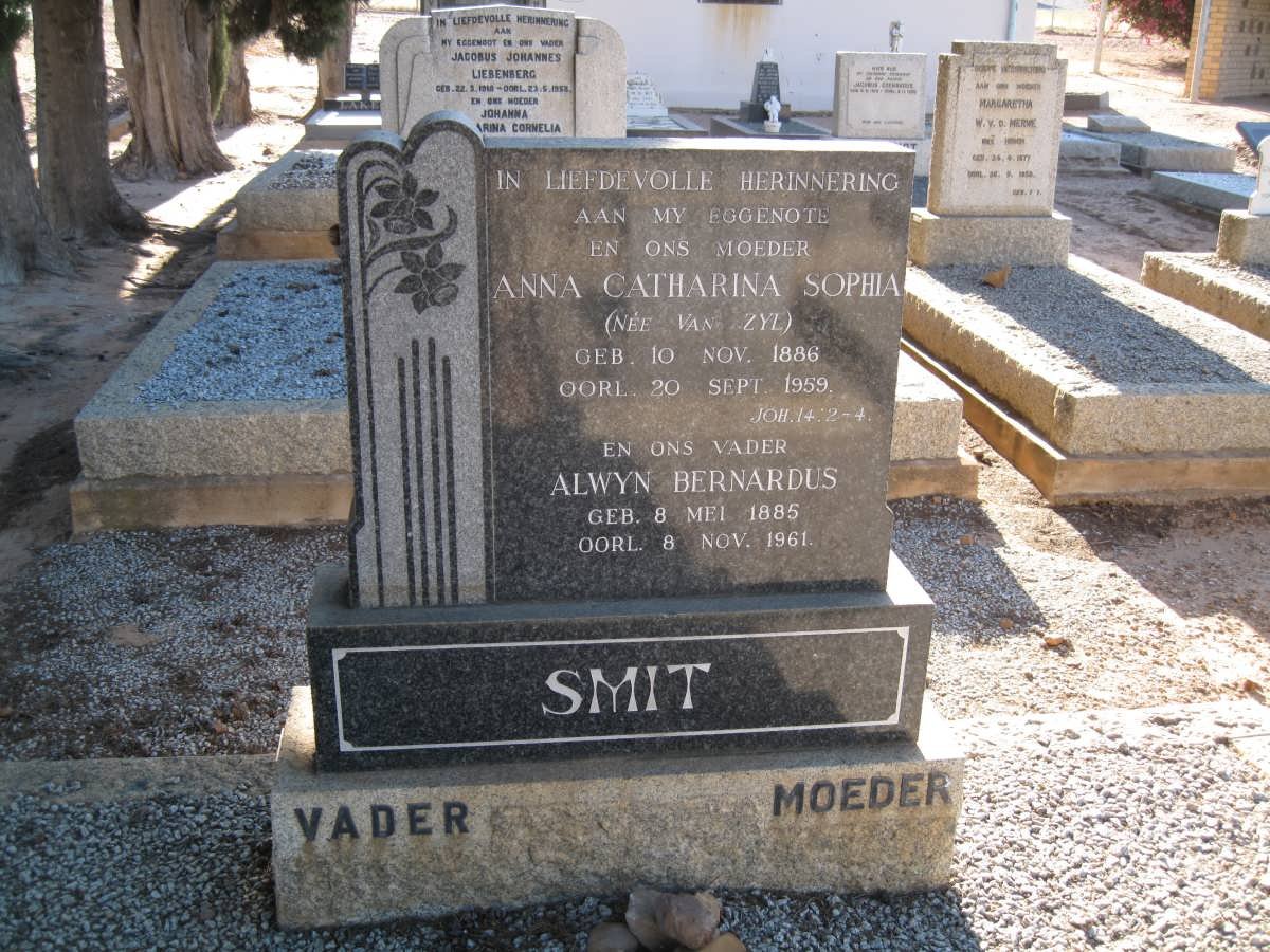 SMIT Alwyn Bernardus 1885-1961 &amp; Anna Catharina Sophia VAN ZYL 1886-1959