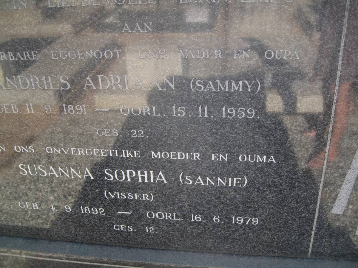 SMIT Andries Adriaan 1891-1959 &amp; Susanna Sophia VISSER 1892-1979