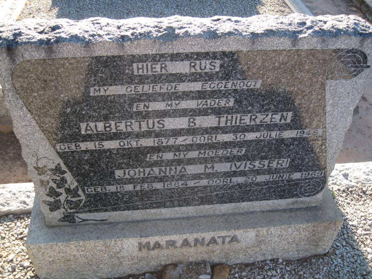 THIERZEN Albertus B. 1877-1948 &amp; Johanna M. VISSER 1884-1969