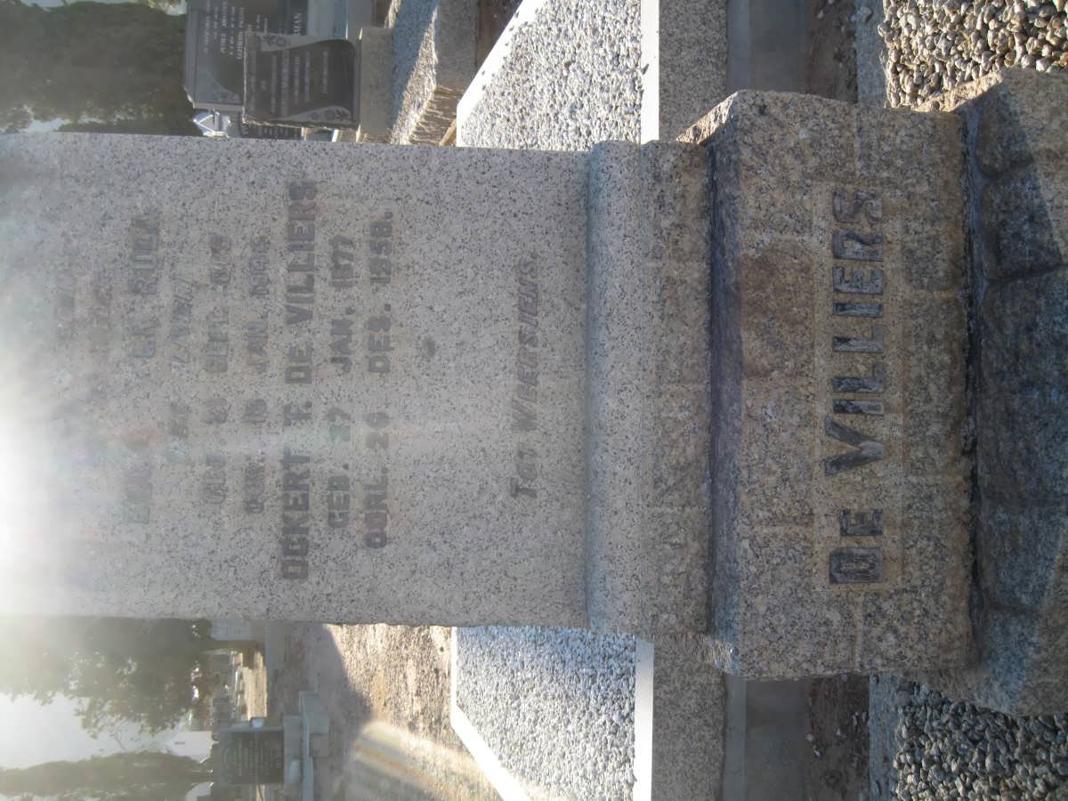 VILLIERS Ockert T., de 1877-1958 &amp; Ella Gertruda OLIVIER 1885-1946