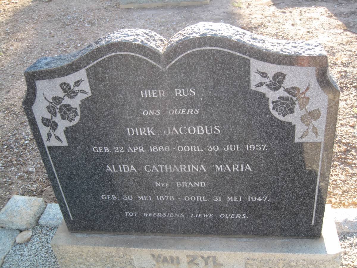 ZYL Dirk Jacobus, van 1868-1937 &amp; Alida Catharina Maria BRAND 1878-1947