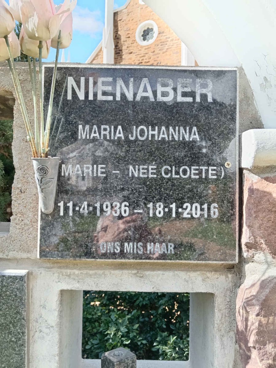 NIENABER Maria Johanna Marie nee CLOETE 1936-2016