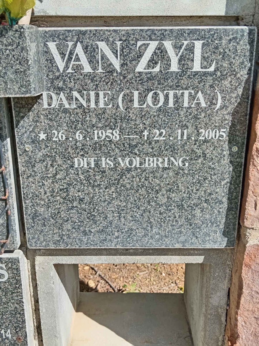 ZYL Danie, van 1958-2005