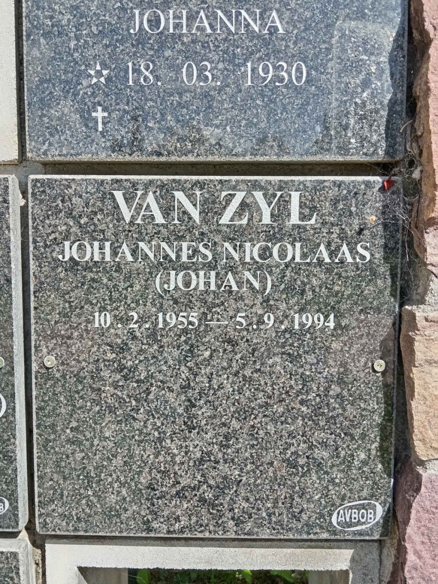 ZYL Johannes Nicolaas, van 1955-1994