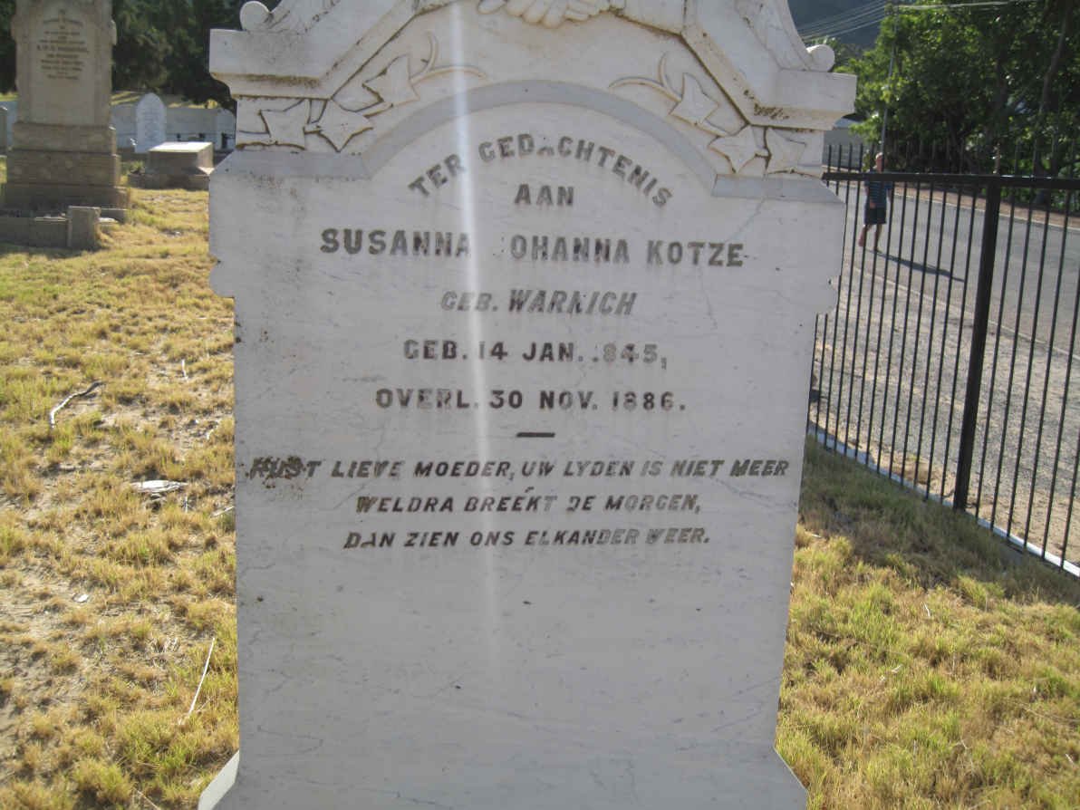 KOTZE Susanna Johanna nee WARNICH 1845-1886