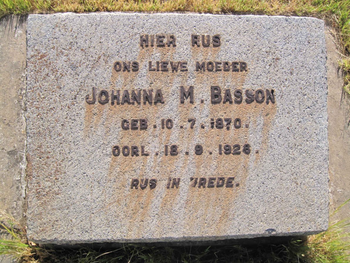 BASSON Johanna M. 1870-1928