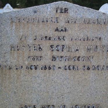 WHITE Hester Sophia nee HITCHCOCK 1883-1933
