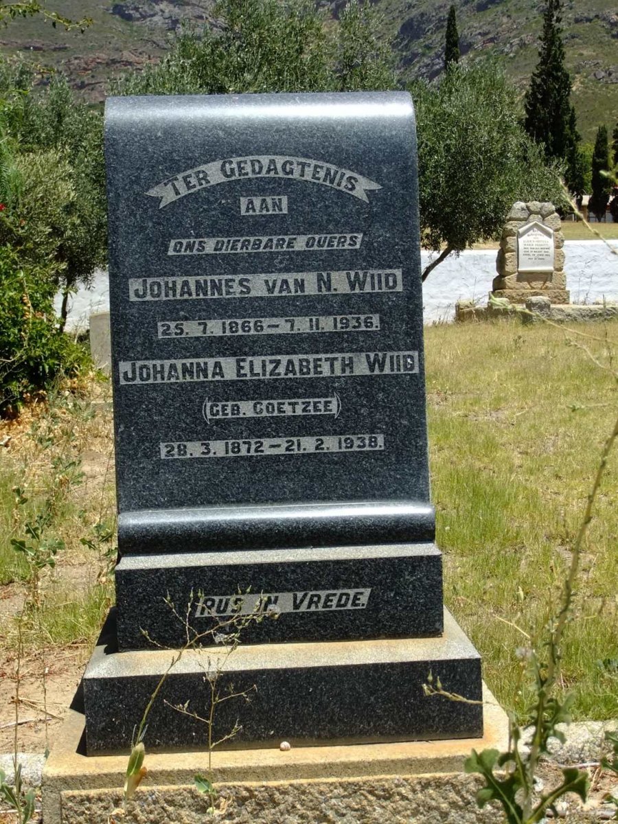 WIID Johannes van N. 1866-1936 &amp; Johanna Elizabeth COETZEE 1872-1938