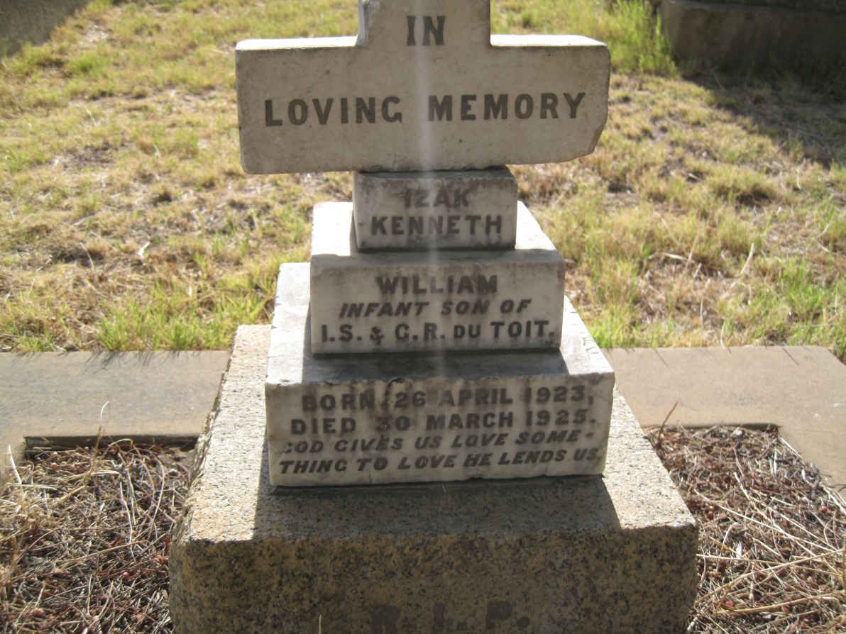 TOIT Izak Kenneth William, du 1923-1925