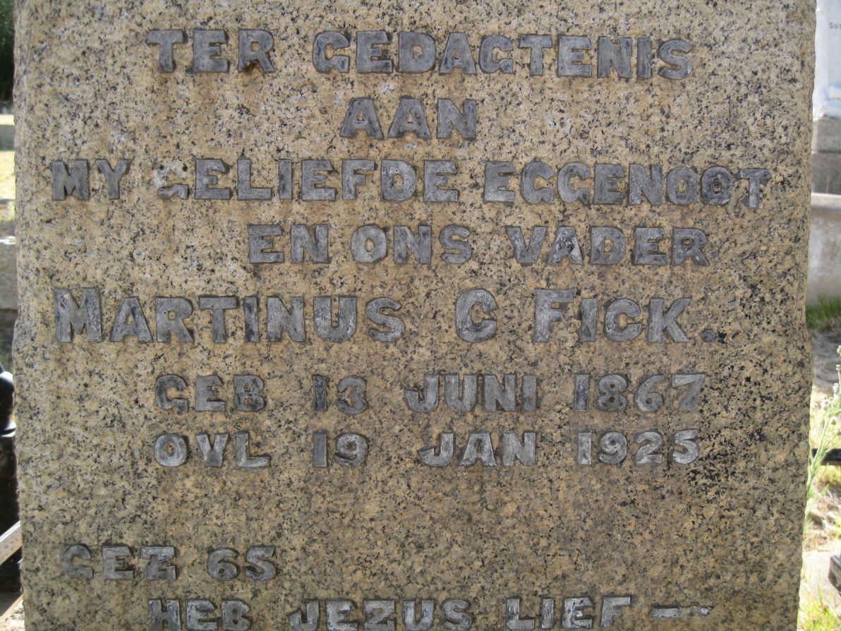 FICK Martinus C. 1867-1925