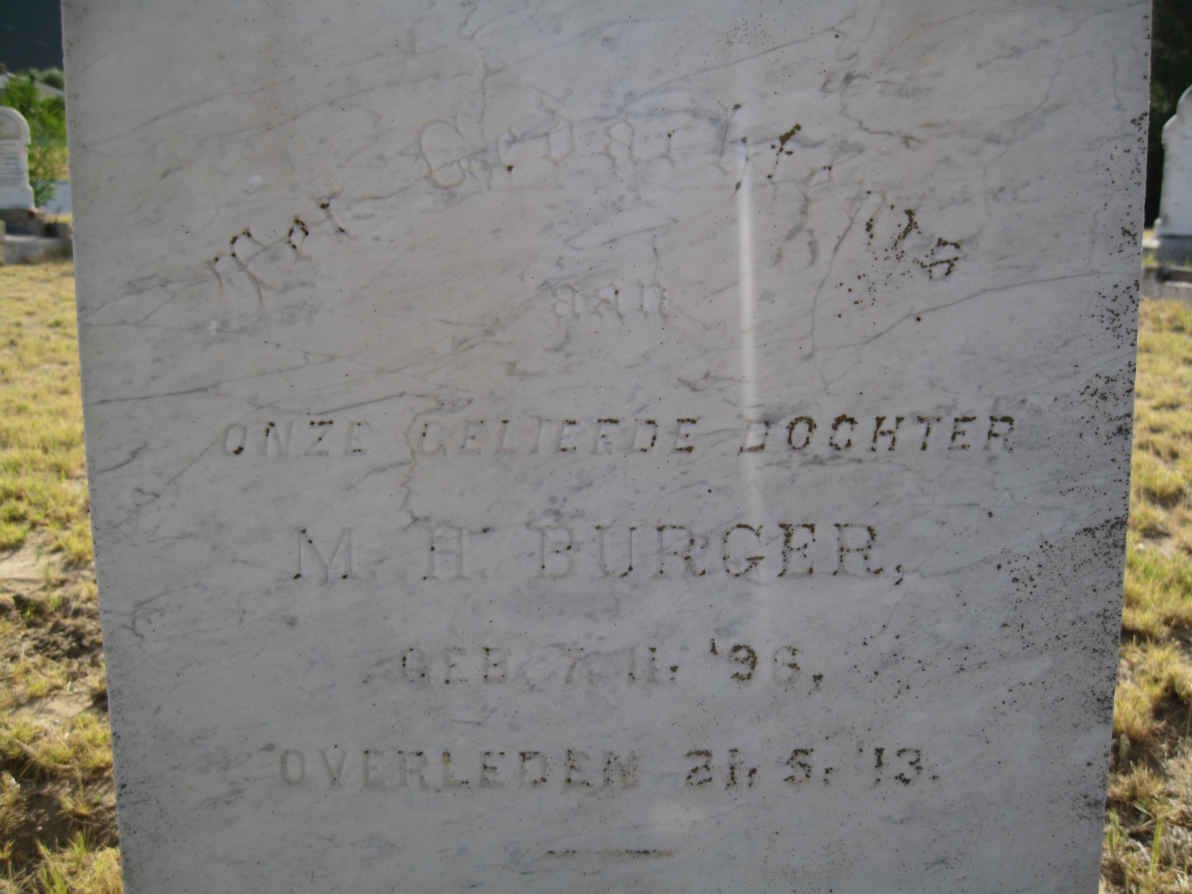 BURGER M.H. 1896-1913