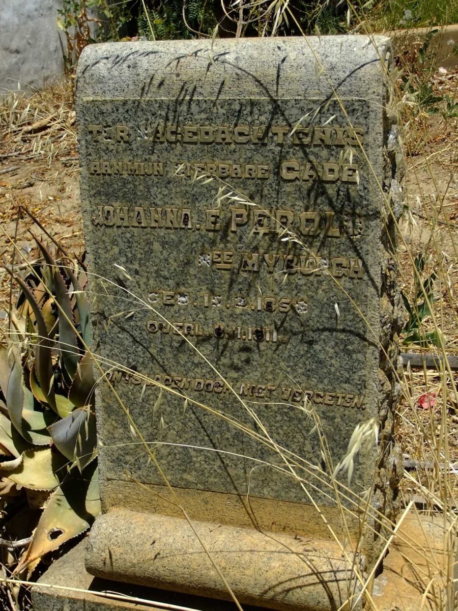 PEROLD Johanna E. nee MYBURGH 185?-1911
