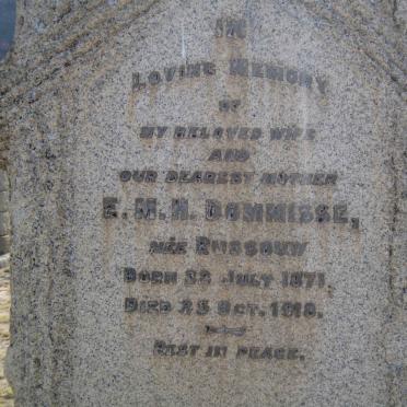 DOMMISSE E.M.H. nee RUSSOUW  1871-1918