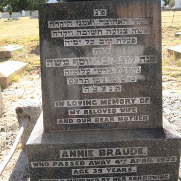 BRAUDE Annie -1939