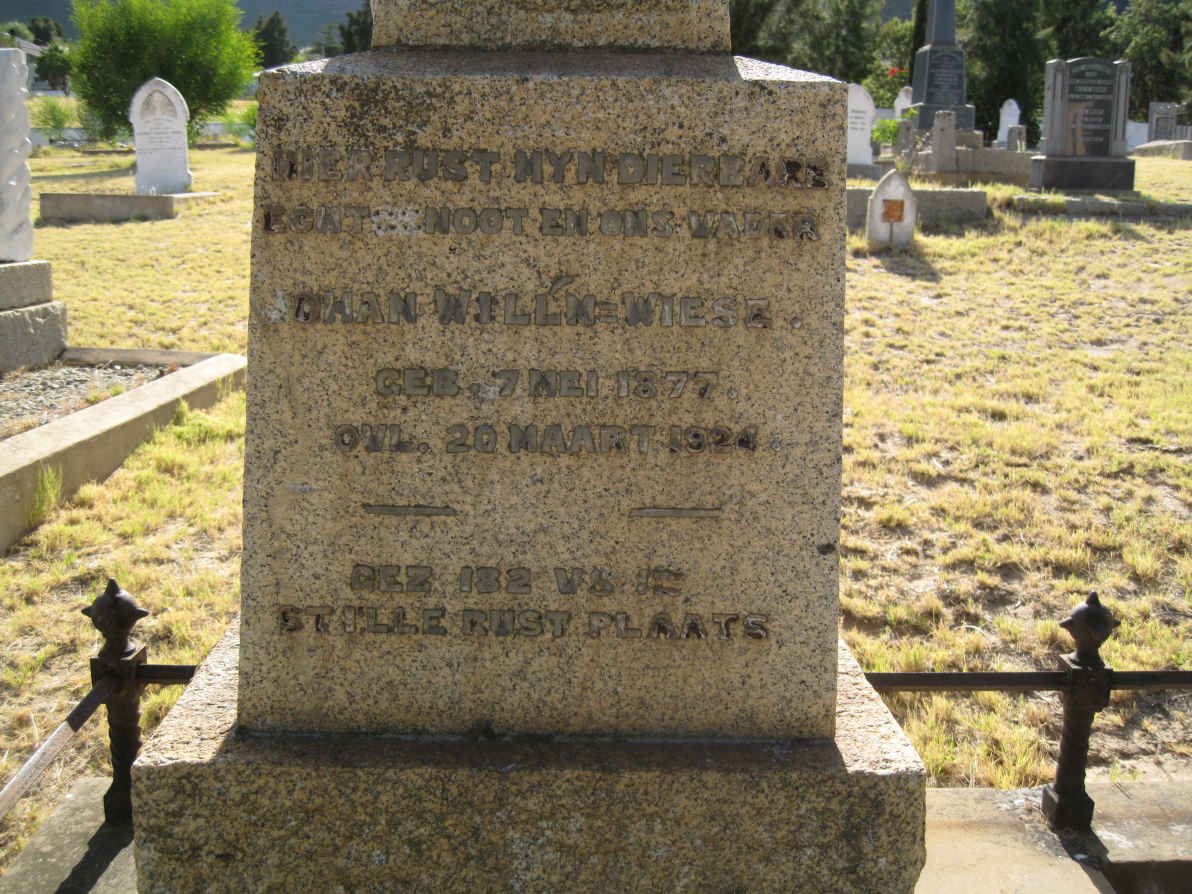 WIESE Johan, Willm 1877-1924