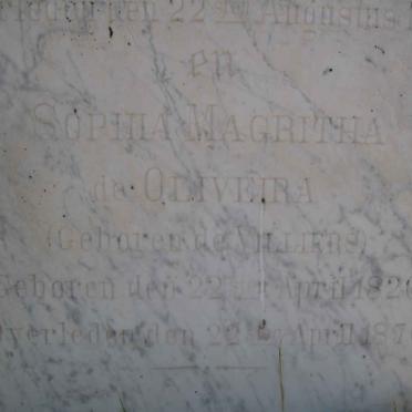 OLIVEIRA Gysbert Johannes, de 1829-1864 &amp; Sophia Magritha DE VILLIERS 1826-1876