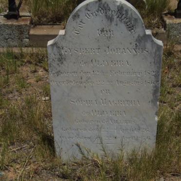 OLIVEIRA Gysbert Johannes, de 1829-1864 &amp; Sophia Magritha DE VILLIERS 1826-1876
