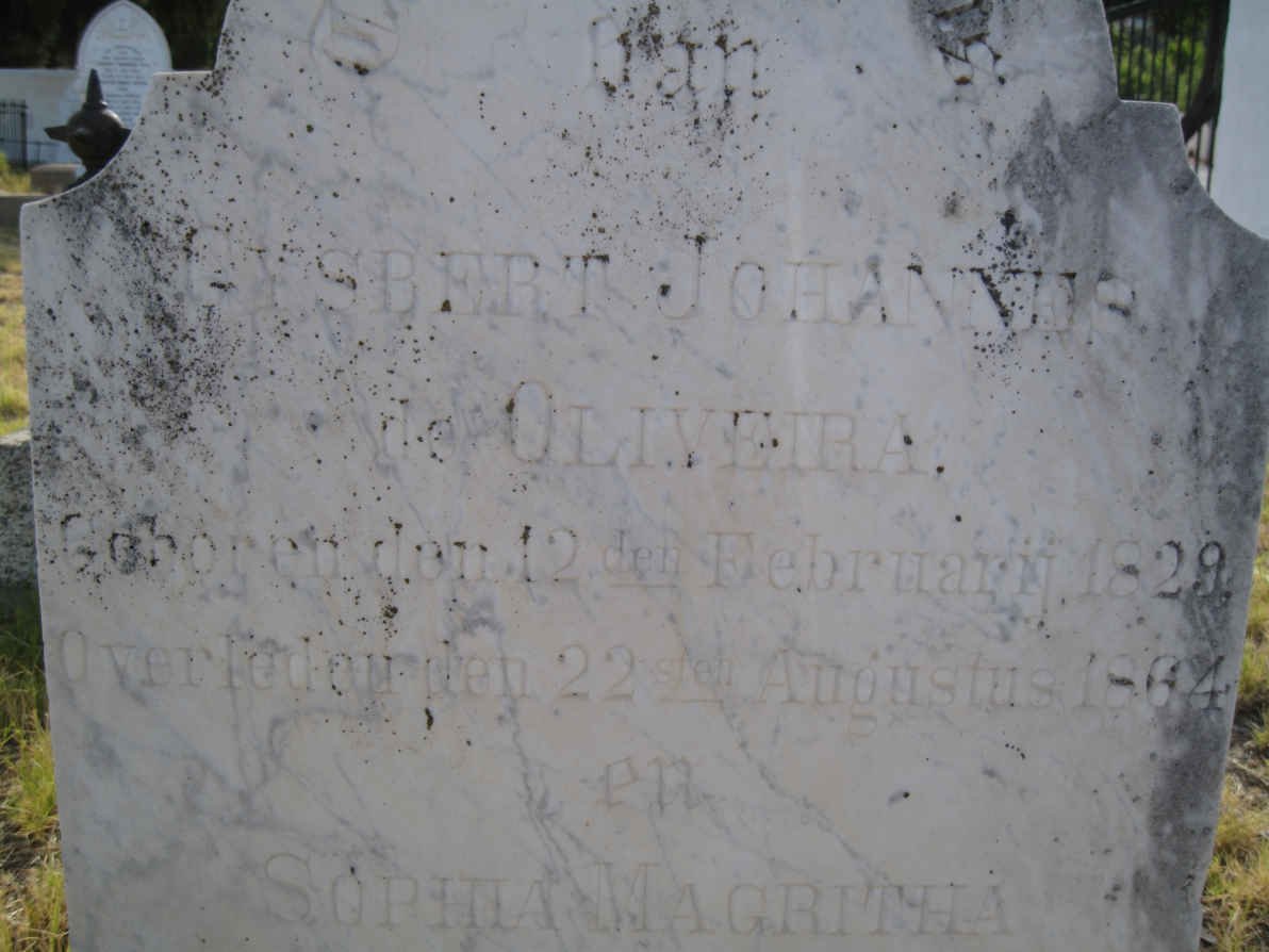 OLIVEIRA Gysbert Johannes, de 1829-1864