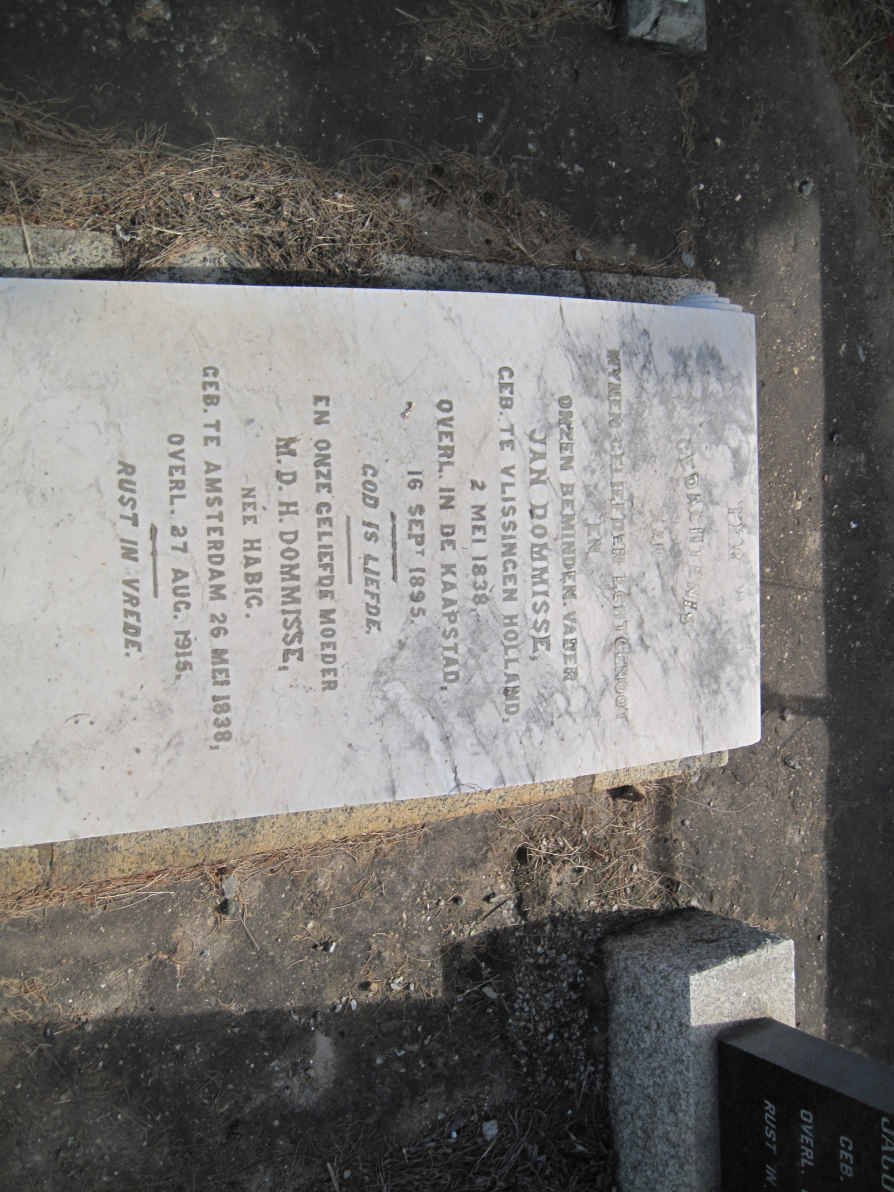 DOMMISSE Jan 1838-1895 &amp; M.D.H. HABIG 1838-1915