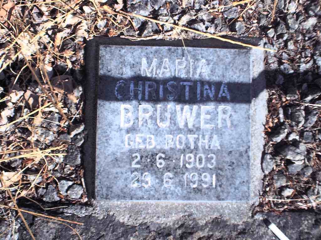 BRUWER Maria Christina nee BOTHA 1903-1991