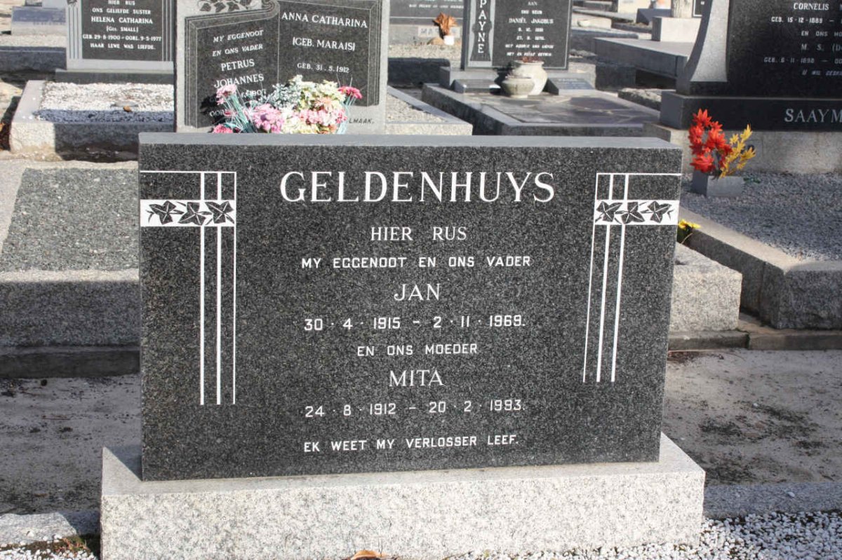 GELDENHUYS Jan 1915-1969 &amp; Mita 1912-1993