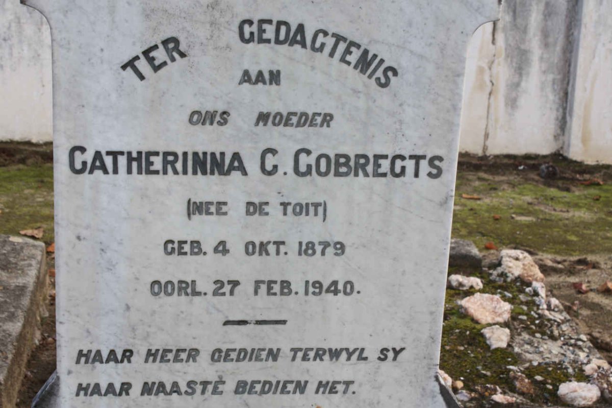GOBREGTS Catharina C. nee DU TOIT 1879-1940
