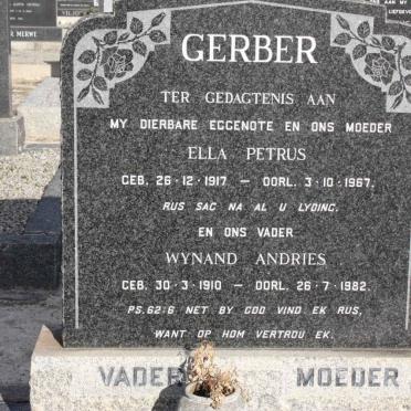 GERBER Wynand Andries 1910-1982 &amp; Ella Petrus 1917-1967