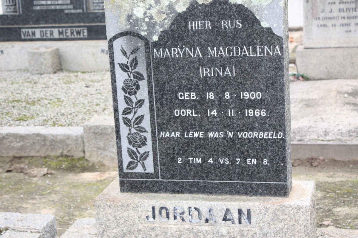 JORDAAN Maryna Magdalena 1900-1966