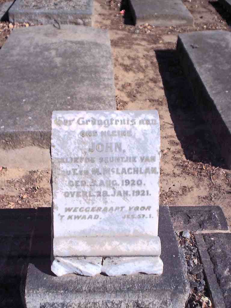 McLACHLAN John 1920-1921