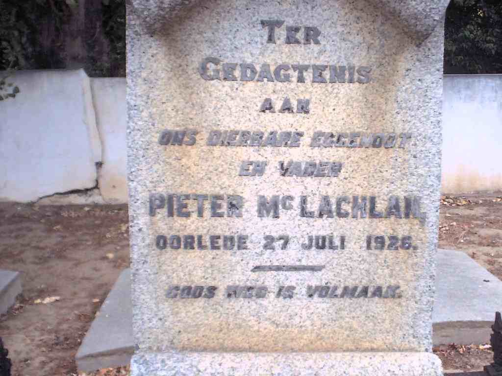 McLACHLAN Pieter -1926