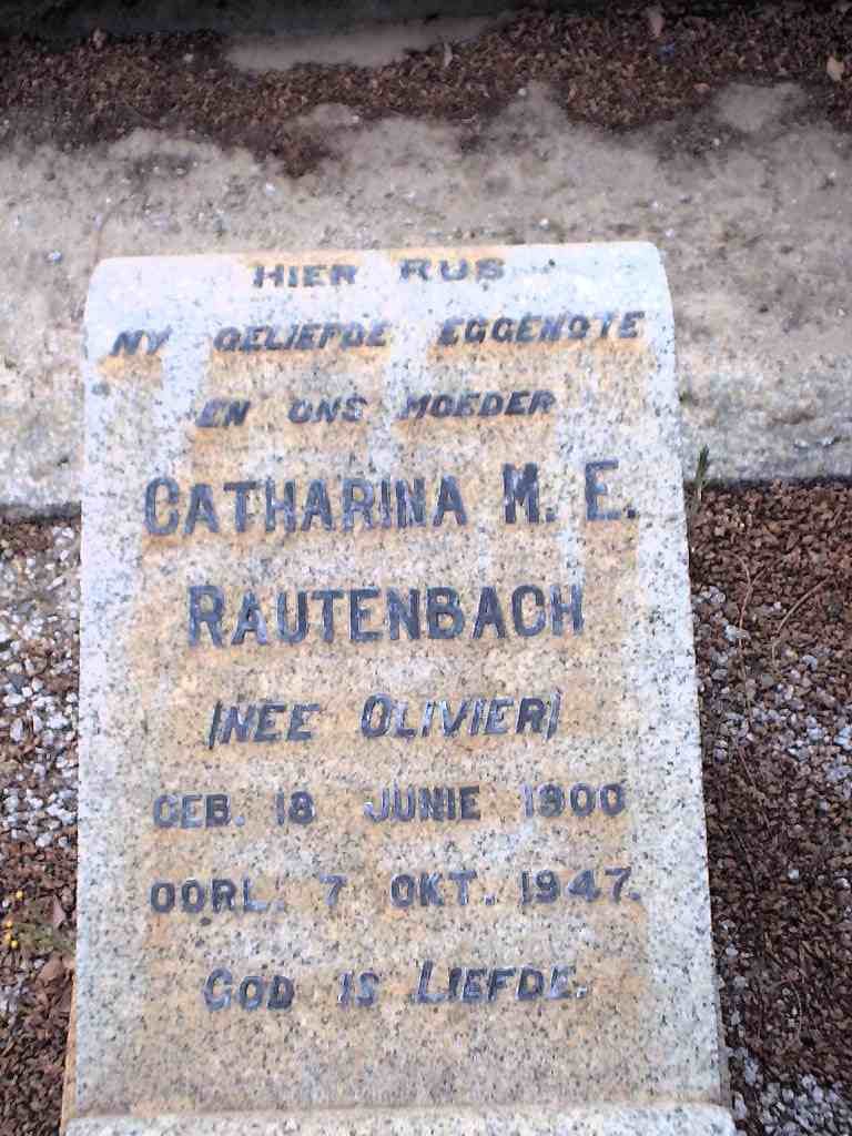 RAUTENBACH Catharina M.E. nee OLIVIER 1900-1947