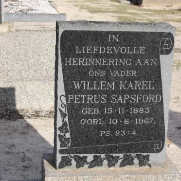 SAPSFORD Willem Karel Petrus 1883-1967
